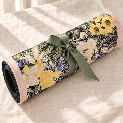 Water Lily Mahjong Mat, rolled up